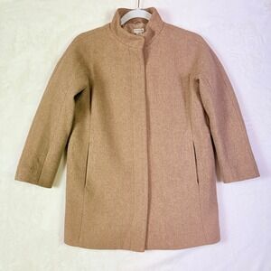 Crewcuts by J. Crew Coat Kids Sz 10 Camel Wool Blend Snap Front Collar Dressy